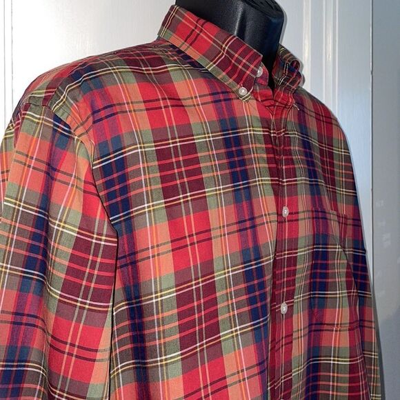 Consensus Sportswear red & green plaid shirt - Picture 4 of 9
